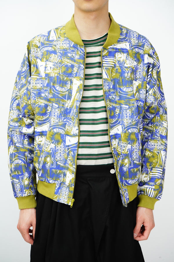 80's "NIKE" -Multi Print Cotton Jacket-