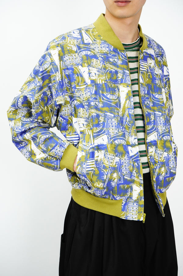 80's "NIKE" -Multi Print Cotton Jacket-