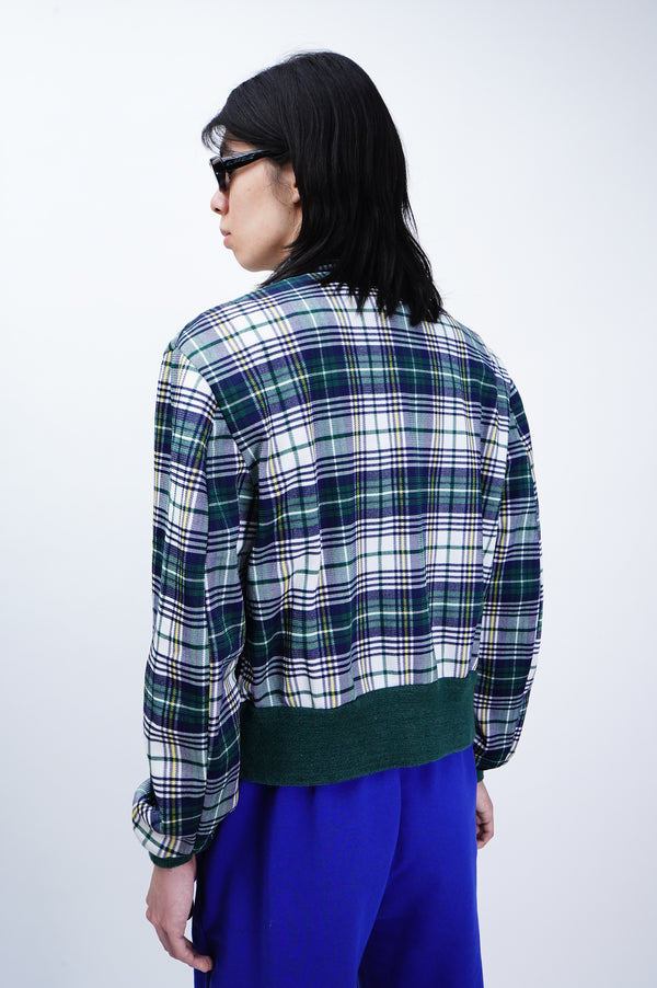 70's "UNKNOWN" -Check Pattern Polyester Jacket-