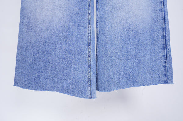 "UNKNOWN" -Cut Off Baggy Denim-