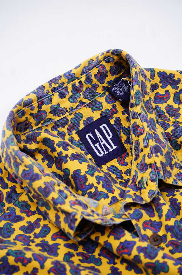 90's "GAP" -Paisley Pattern L/S Shirt-
