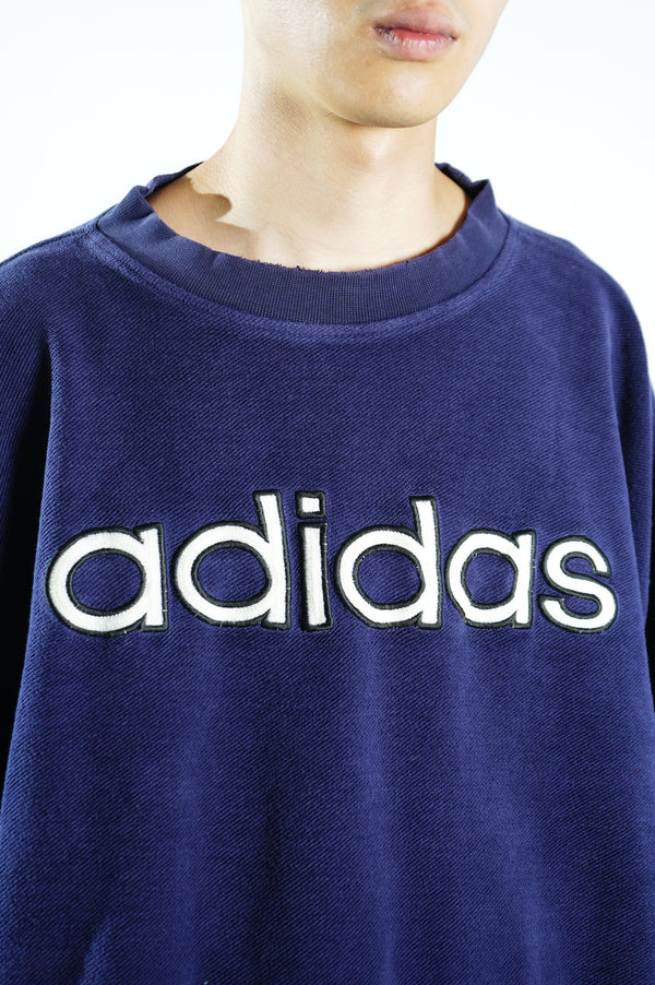 90's "adidas" -Logo Patch Crew Neck Kanoko Sweat Shirt