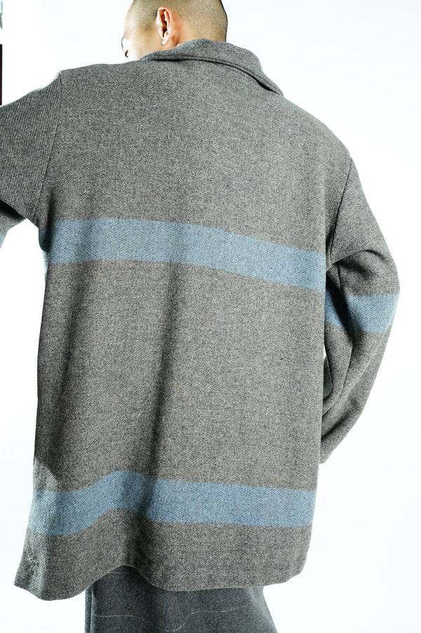 40's "MYER WOOLEN MILL" -Border Pattern Wool Skipper Pullover