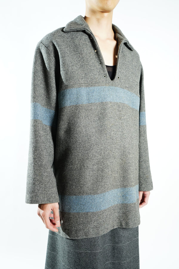 40's "MYER WOOLEN MILL" -Border Pattern Wool Skipper Pullover