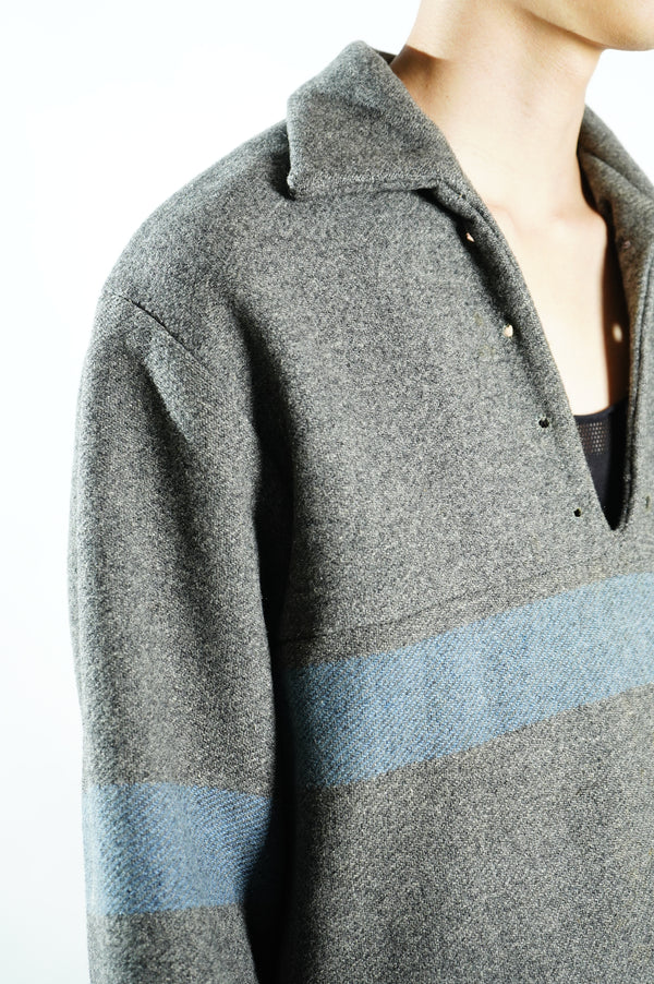 40's "MYER WOOLEN MILL" -Border Pattern Wool Skipper Pullover
