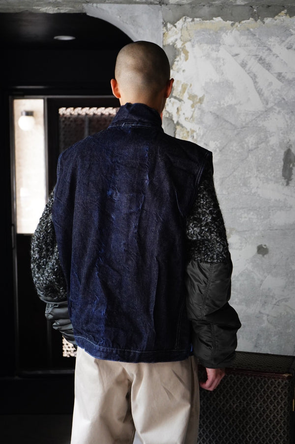 REEFER JEANS VEST -16oz SELVAGE DENIM-