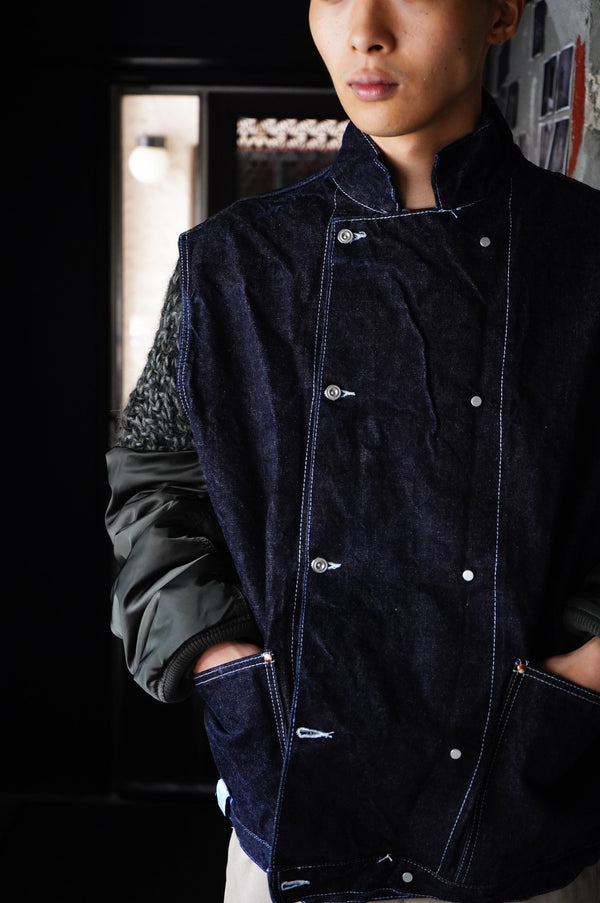 REEFER JEANS VEST -16oz SELVAGE DENIM-