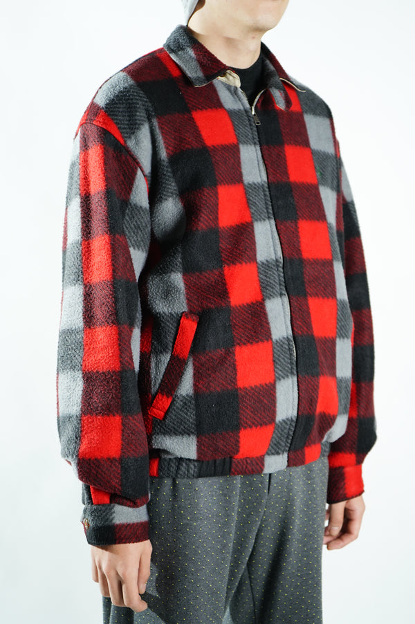2000's "POLO GOLF RALPH LAUREN" -Block Check Pattern Fleece Swing Top-