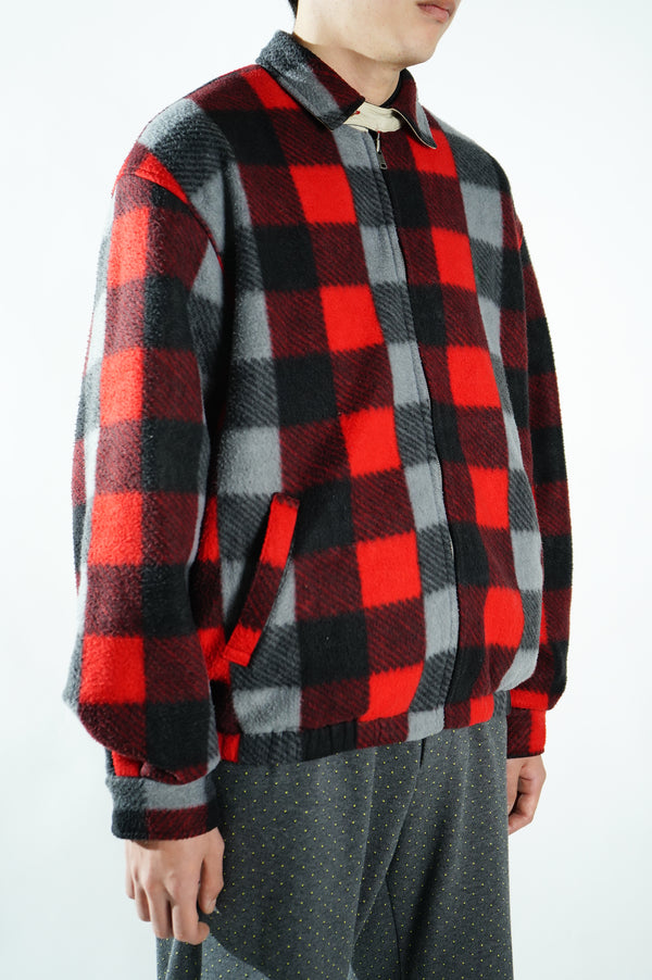 2000's "POLO GOLF RALPH LAUREN" -Block Check Pattern Fleece Swing Top-