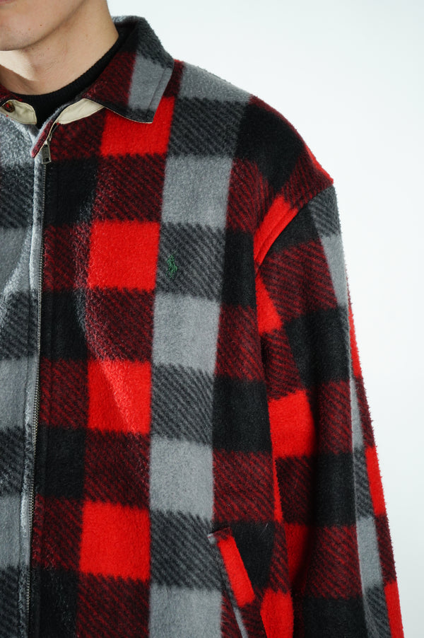 2000's "POLO GOLF RALPH LAUREN" -Block Check Pattern Fleece Swing Top-