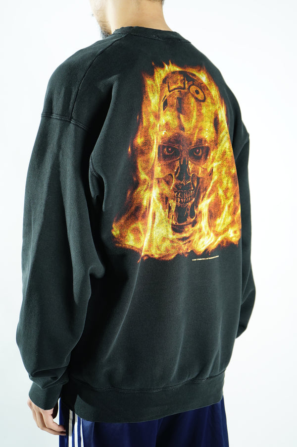 90's "TERMINATOR 2" -Movie Printed Crew Neck Sweat Shirt-