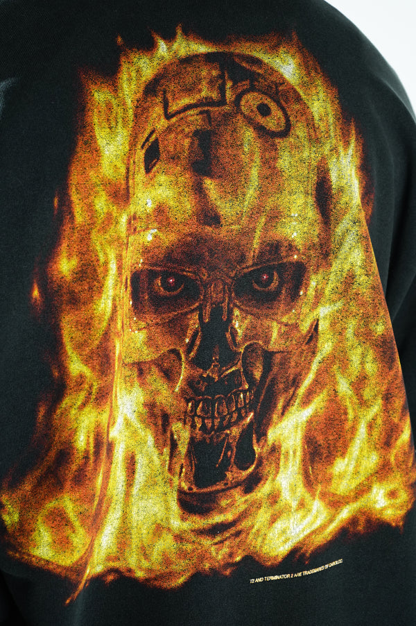 90's "TERMINATOR 2" -Movie Printed Crew Neck Sweat Shirt-