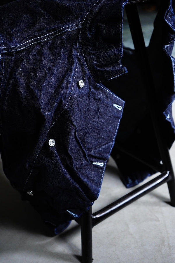 REEFER JEANS VEST -16oz SELVAGE DENIM-