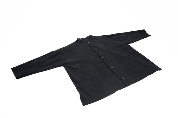 "SHIRIN GUILD" -Stripe Wool Wide Jacket-