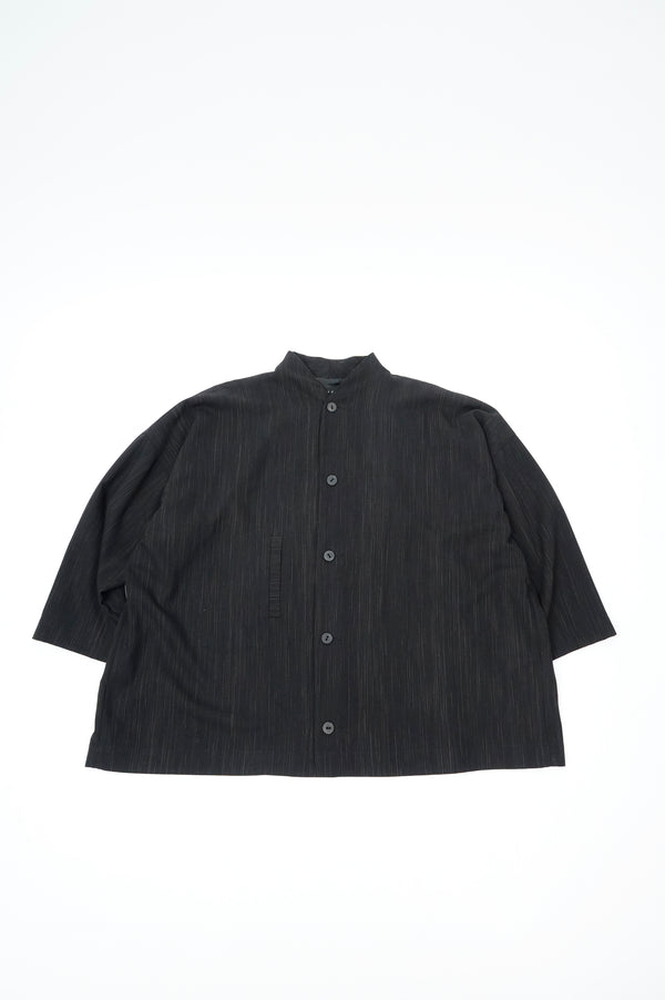 "SHIRIN GUILD" -Stripe Wool Wide Jacket-