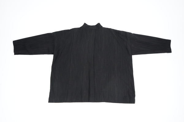 "SHIRIN GUILD" -Stripe Wool Wide Jacket-
