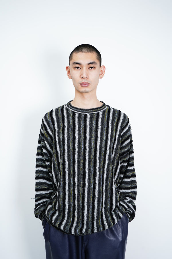 “Protege” —Crew Neck 3D Knit Sweater-
