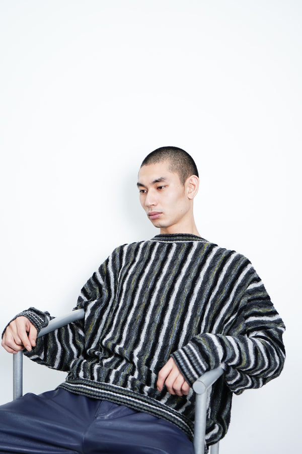 “Protege” —Crew Neck 3D Knit Sweater-