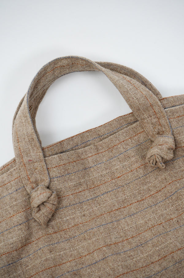 "UNKNOWN" -Border Pattern Wool Tote Bag-