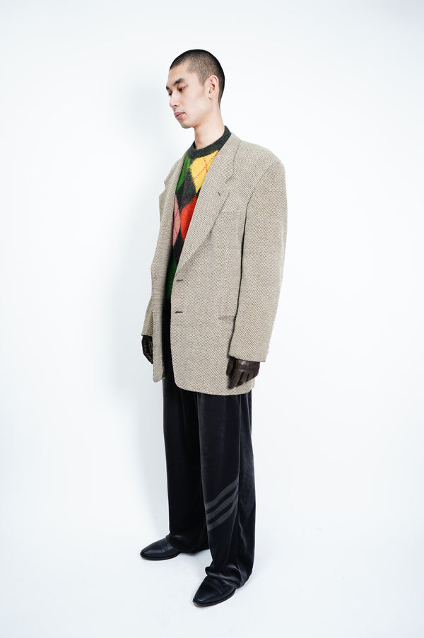 80’s ”GIORGIO ARMANI” -WOOL/NYLON/ACRYLIC Tailored Jacket-