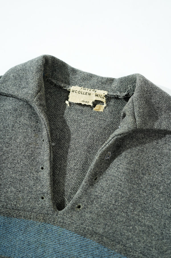 40's "MYER WOOLEN MILL" -Border Pattern Wool Skipper Pullover