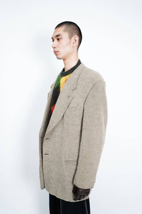 80’s ”GIORGIO ARMANI” -WOOL/NYLON/ACRYLIC Tailored Jacket-
