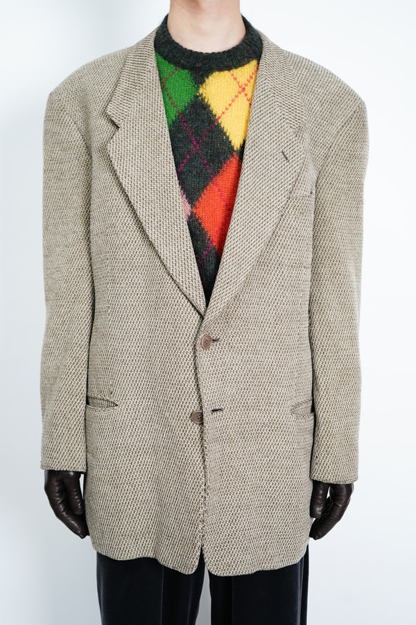 80’s ”GIORGIO ARMANI” -WOOL/NYLON/ACRYLIC Tailored Jacket-