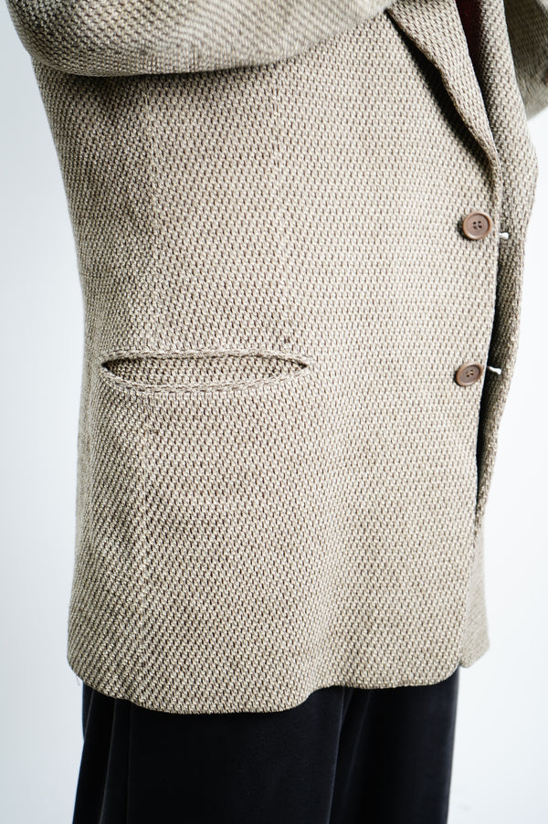 80’s ”GIORGIO ARMANI” -WOOL/NYLON/ACRYLIC Tailored Jacket-