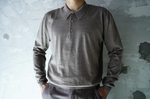 -18Finezza Knit Polo L/S-