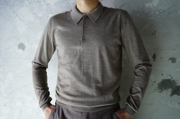 -18Finezza Knit Polo L/S-