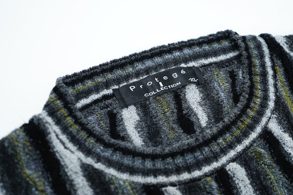 “Protege” —Crew Neck 3D Knit Sweater-