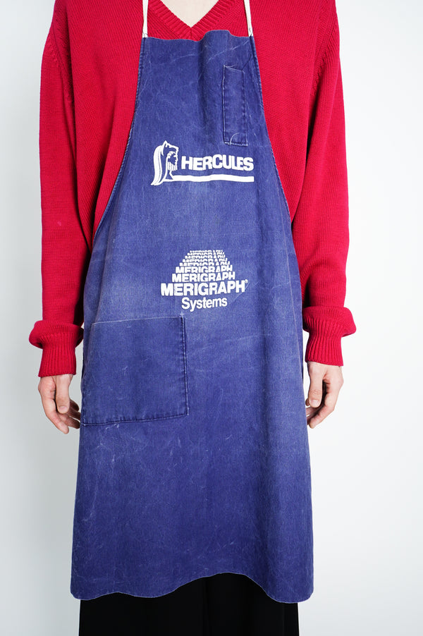 70's "HERCULES" -Logo Printed Denim Apron-