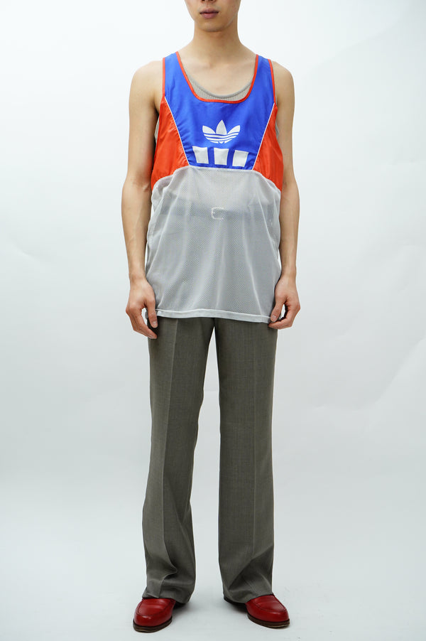 80's "adidas" -Logo Printed Mesh Tank Top-
