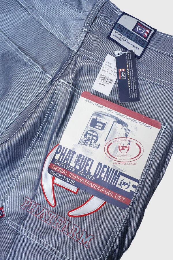 90's "PHAT FARM" -Shiny Denim Painter Pants(DEADSTOCK)-
