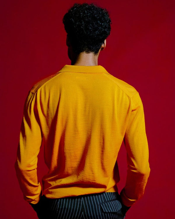 -18Finezza Knit Polo L/S-