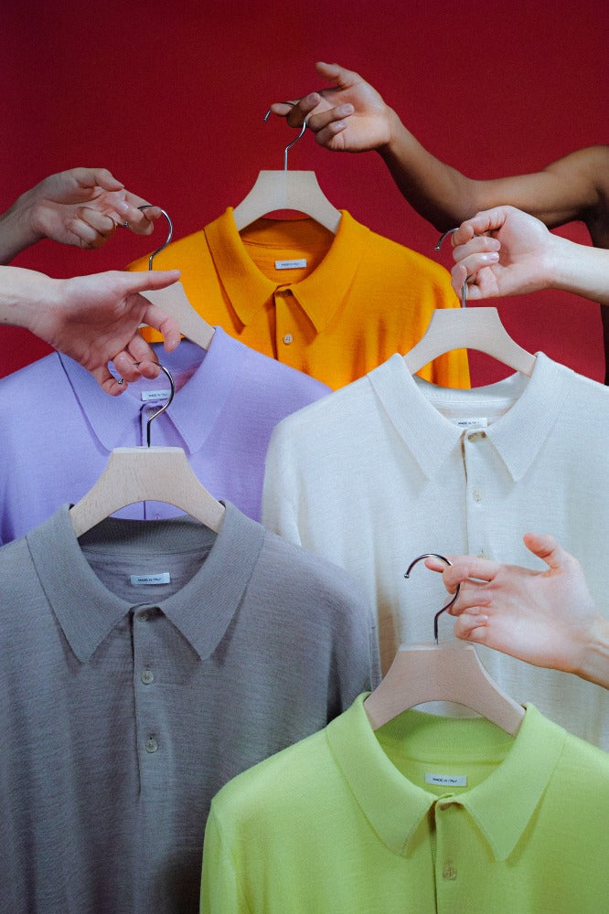 18Finezza Knit Polo L/S　ニットポロ 18Finezza Knit Polo L/S- – MANHOLE ONLINE STORE