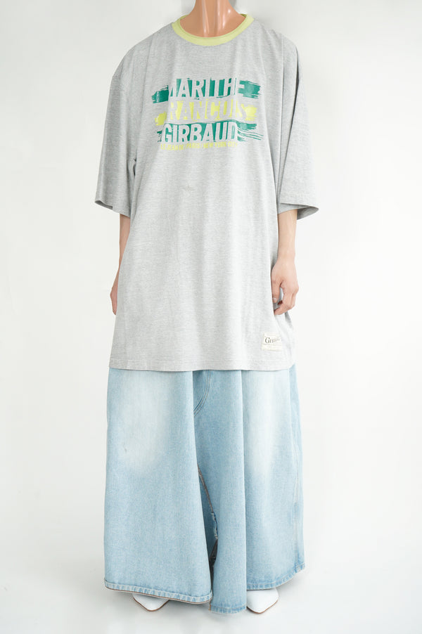 2000's "MARITHE FRANCOIS GIRBAUD" -Rubber Printed S/S Ringer Tee-