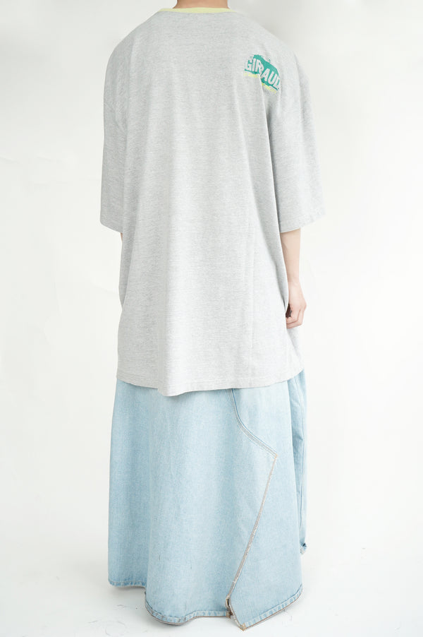 2000's "MARITHE FRANCOIS GIRBAUD" -Rubber Printed S/S Ringer Tee-