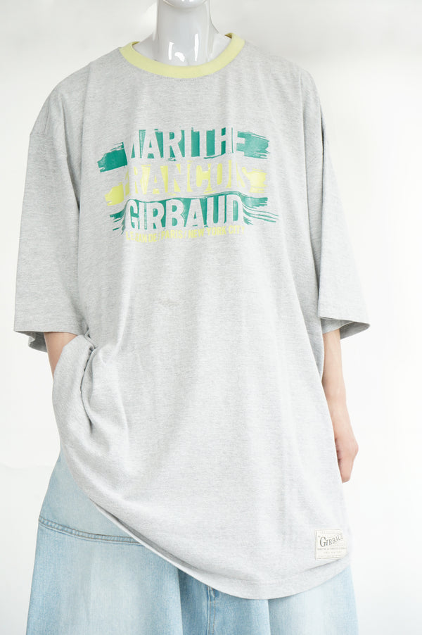 2000's "MARITHE FRANCOIS GIRBAUD" -Rubber Printed S/S Ringer Tee-