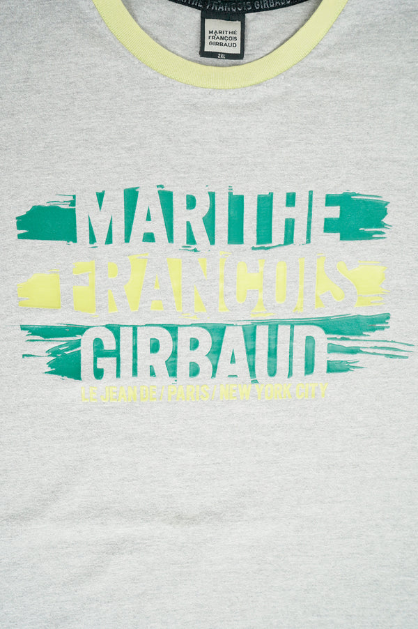 2000's "MARITHE FRANCOIS GIRBAUD" -Rubber Printed S/S Ringer Tee-