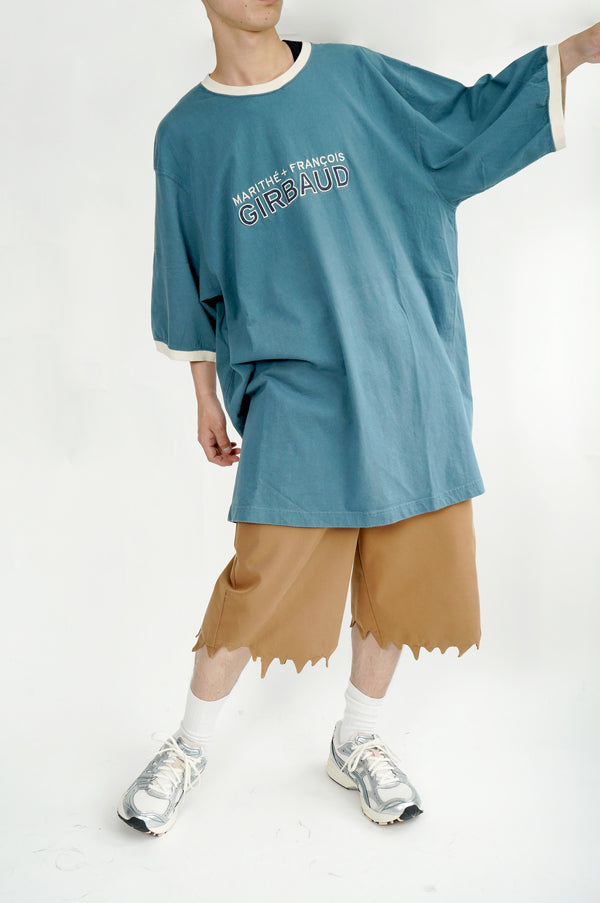 "MARITHE FRANCOIS GIRBAUD" -Logo Embroidery S/S Ringer Tee-
