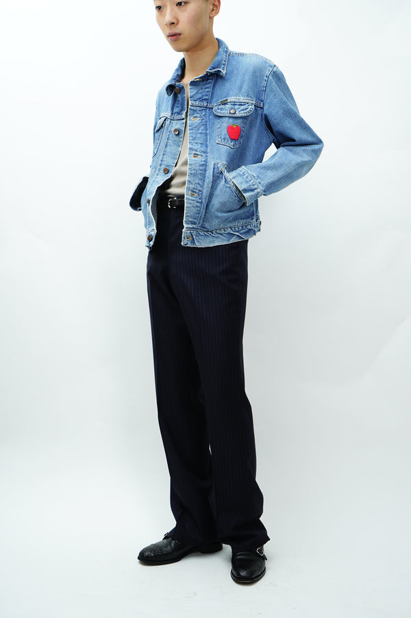 70's "Wrangler" -Apple Wappen Denim Trucker Jacket-