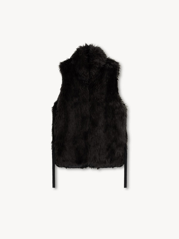 -"MIKA" FUR VEST IN WOOL/ACRYLIC-