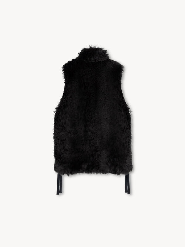 -"MIKA" FUR VEST IN WOOL/ACRYLIC-