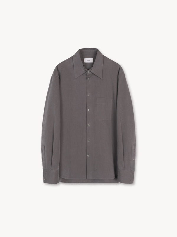 -"HAKU" SPLIT COLLAR SHIRT IN TWISTED COTTON-