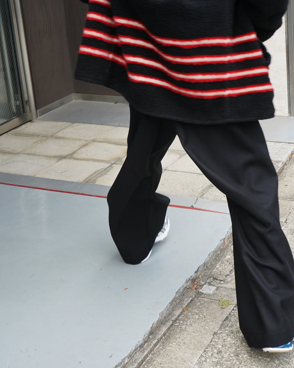 JUNO -WIDE-LEGGED ELASTICATED TROUSERS-[BLACK]