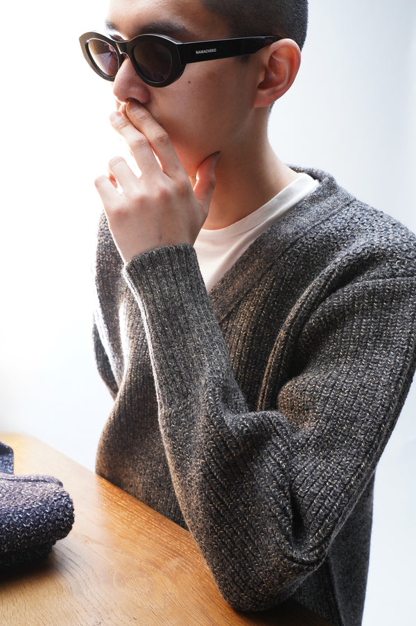 B.BILLIE -Wool Chambray Mechanical Beach Sweater