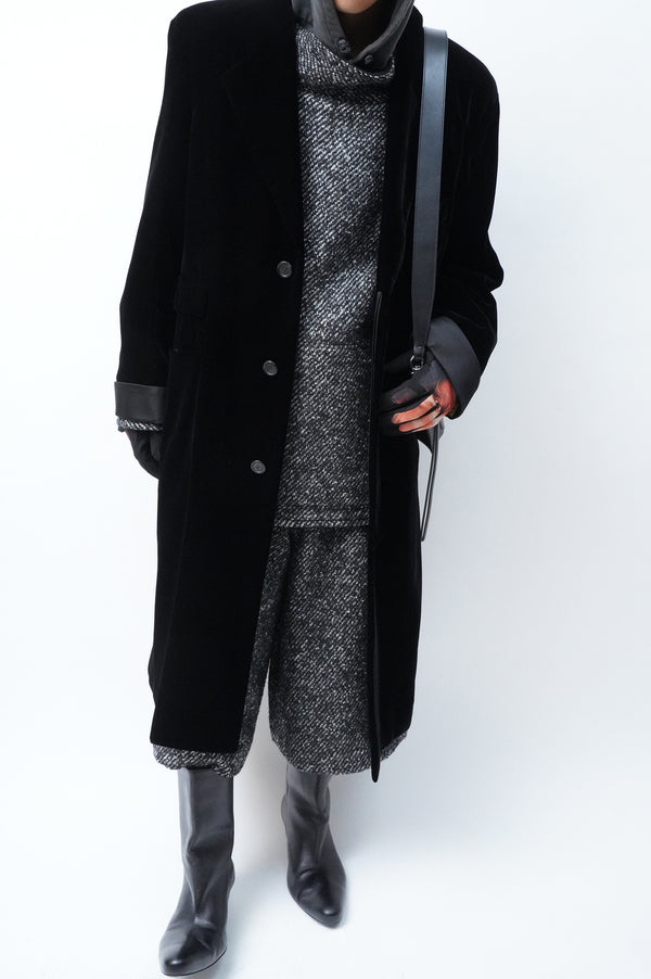 -PULLOVER SMOCK- [BLACK&WHITE TWEED]