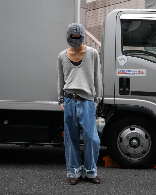 DEAN BLUE -Oversized denim trousers-[STONE]