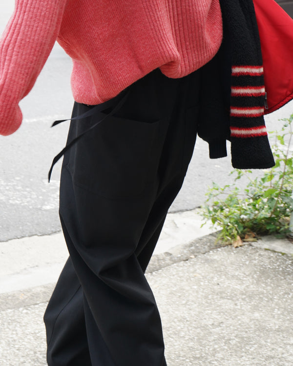 JUNO -WIDE-LEGGED ELASTICATED TROUSERS-[BLACK]